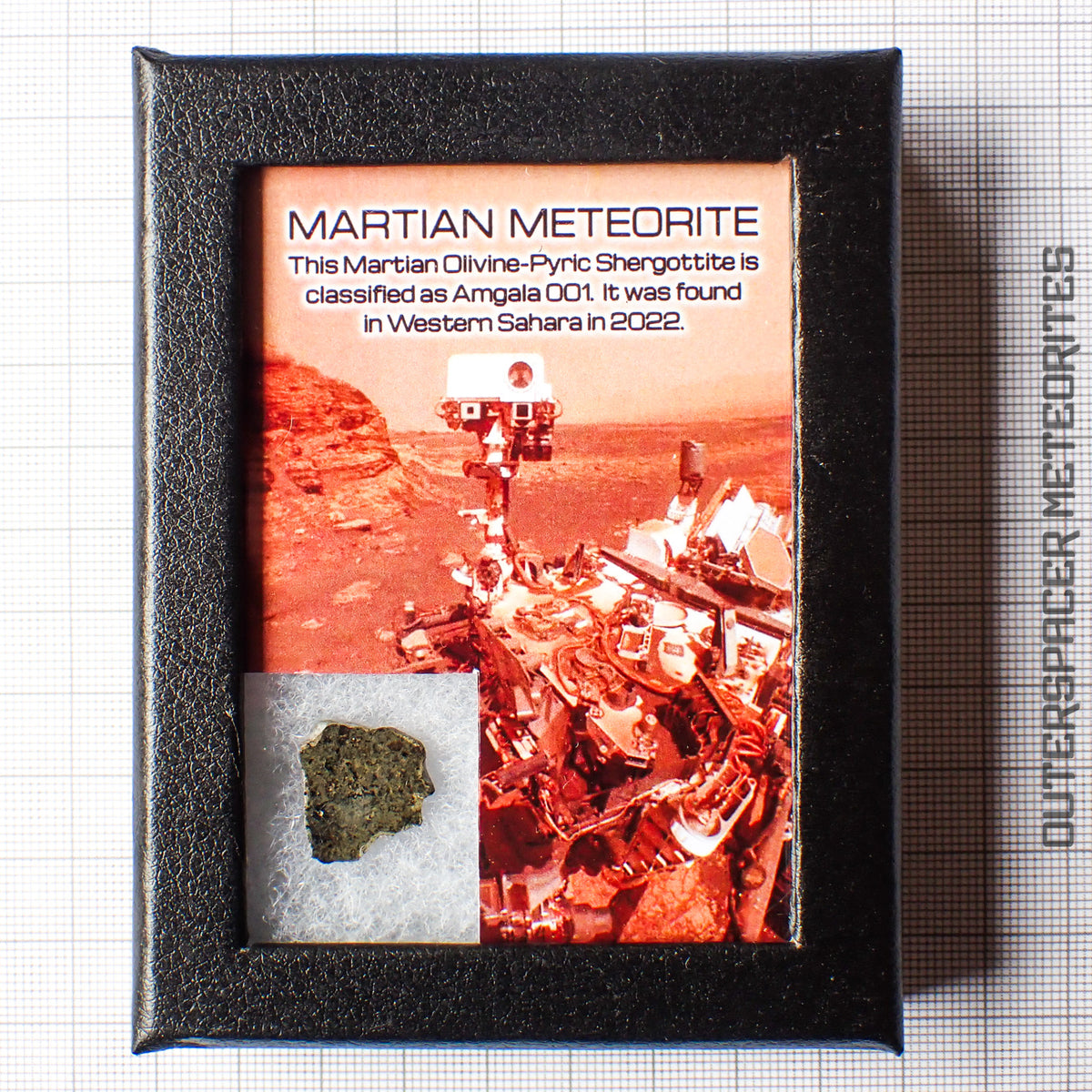 Amgala 001 - Shergottita Marciana (Olivino-Fírica) - 1.34g - Sáhara Occidental