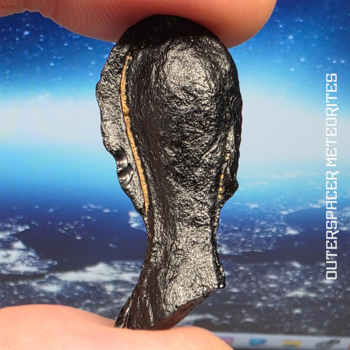 Australite - Tektite - Partial Flanged Dumbell - 4.66g - Australia (Marree, SA)
