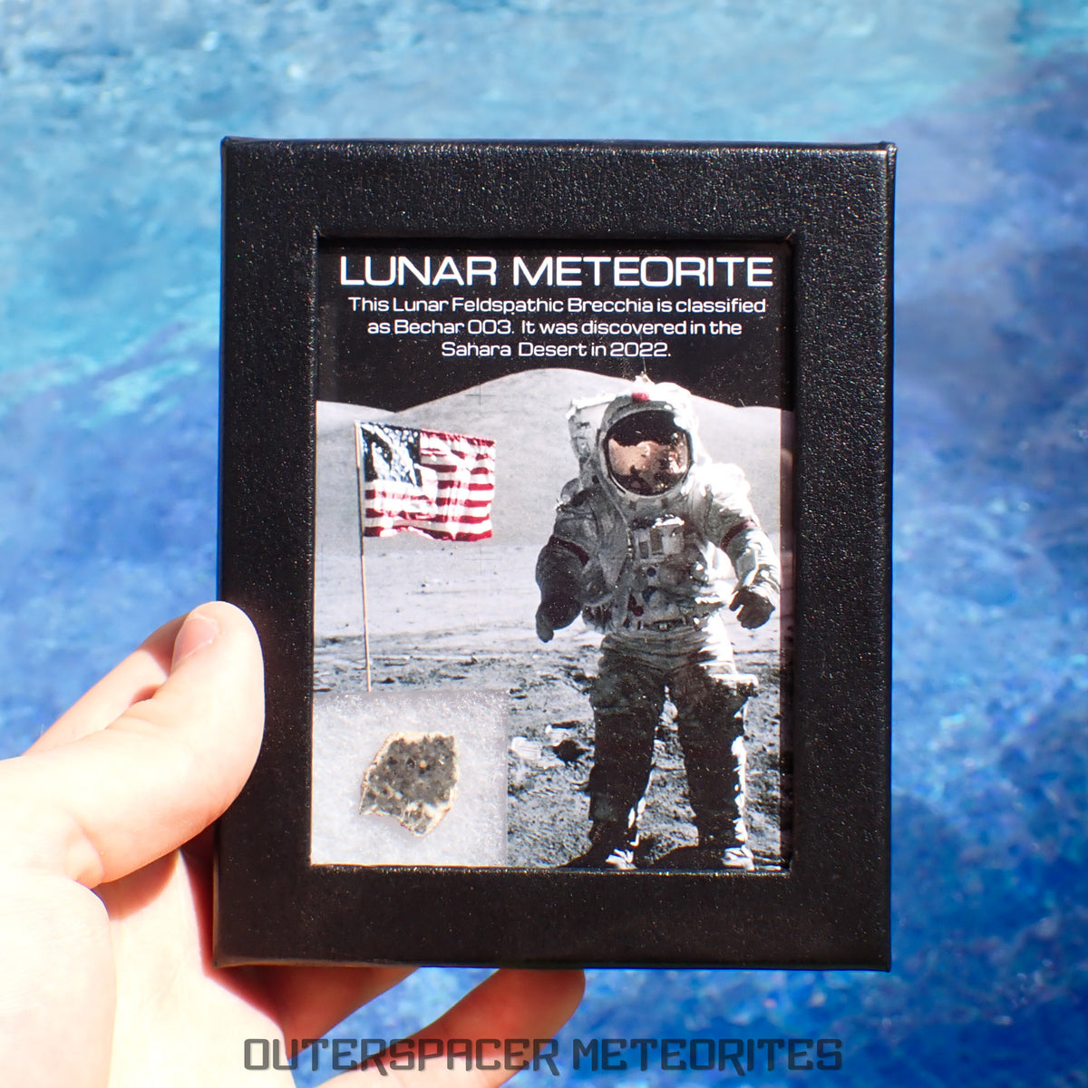 Béchar 003 - Brèche feldspathique lunaire - Tranche terminale - 1,29 g - Algérie
