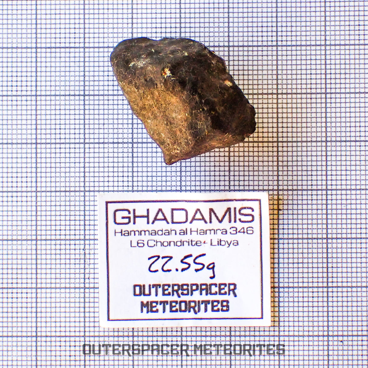 Hammadah al Hamra 346 (aka. Ghadamis) - L6 Ordinary Chondrite - Complete Individual - 22.55g - Libya