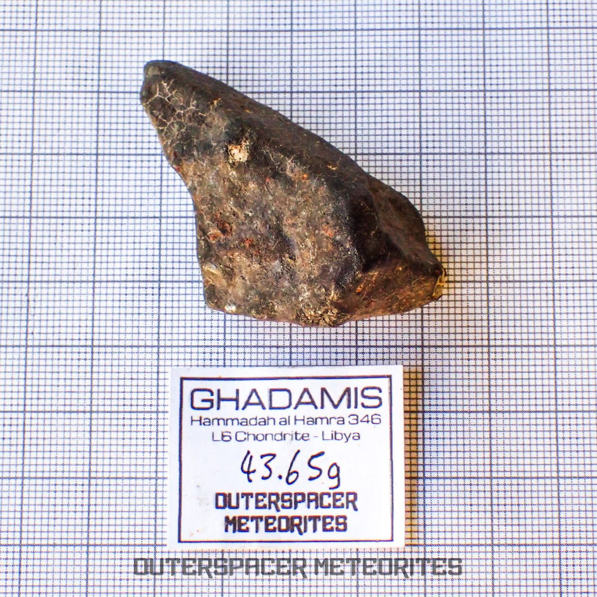 Hammadah al Hamra 346 (aka. Ghadamis) - L6 Ordinary Chondrite - Complete Individual - 43.65g - Libya