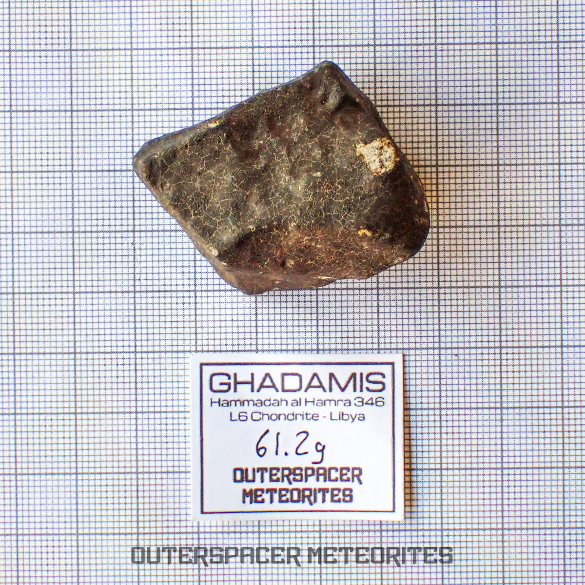 Hammadah al Hamra 346 (aka. Ghadamis) - L6 Ordinary Chondrite - Complete Individual - 61.2g - Libya