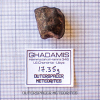 Hammadah al Hamra 346 (aka. Ghadamis) - L6 Ordinary Chondrite - Complete Individual - 17.35g - Libya