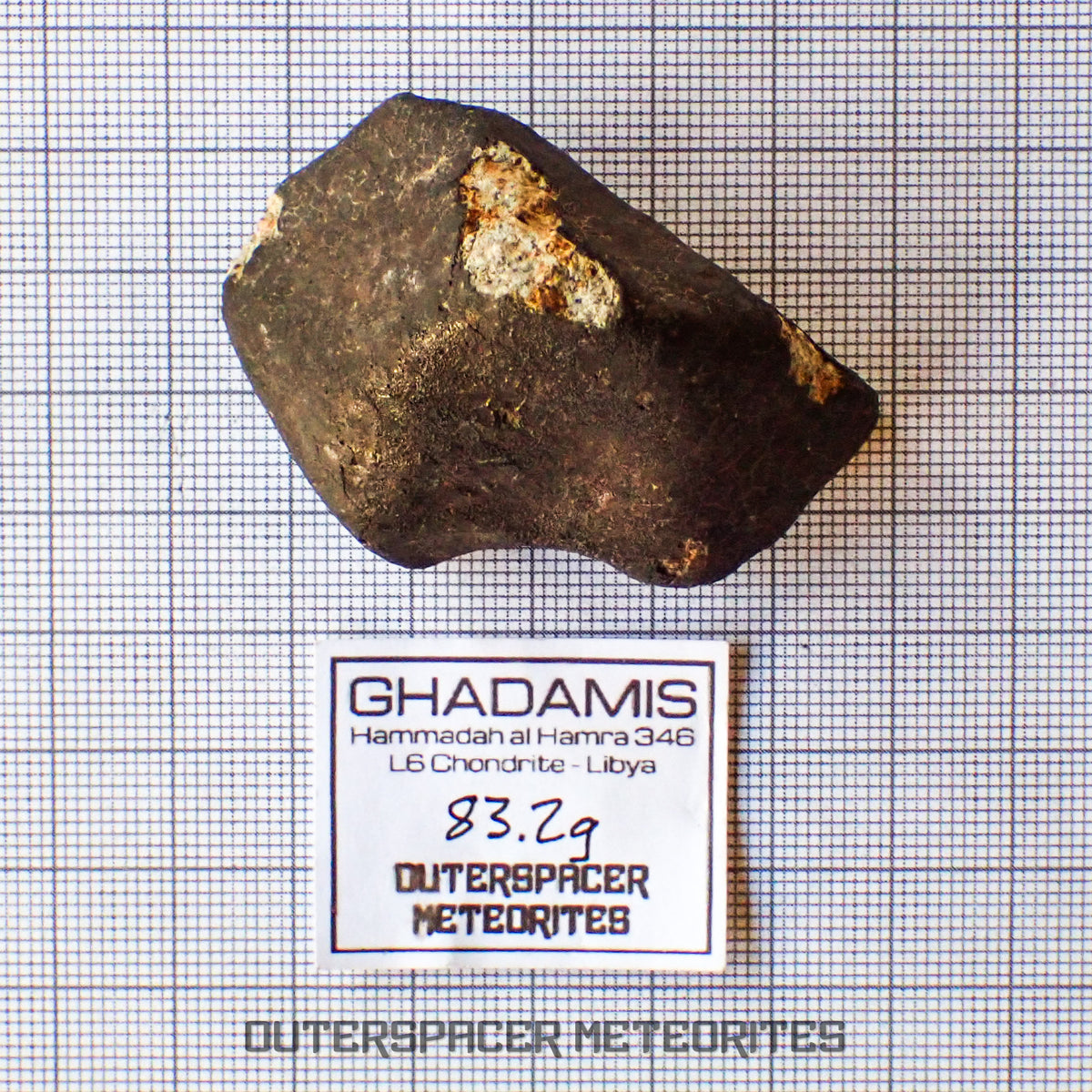 Hammadah al Hamra 346 (aka. Ghadamis) - L6 Ordinary Chondrite - Complete Individual - 83.2g - Libya