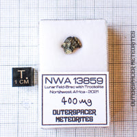 NWA 13859 - Lunar Feldspathic Breccia - Complete Individual - 0.4g - Northwest Africa