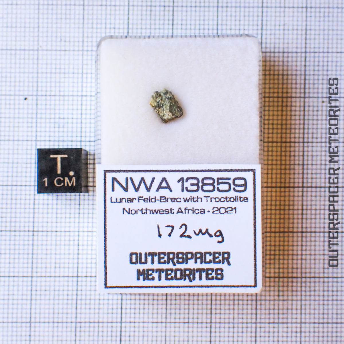 NWA 13859 - Lunar Feldspathic Breccia - End Cut - 0.172g - Northwest Africa