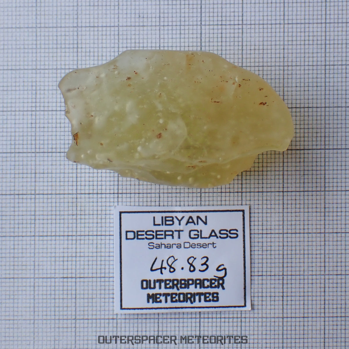 Libyan Desert Glass - Impactite - Complete Individual - 48.83g - Libya