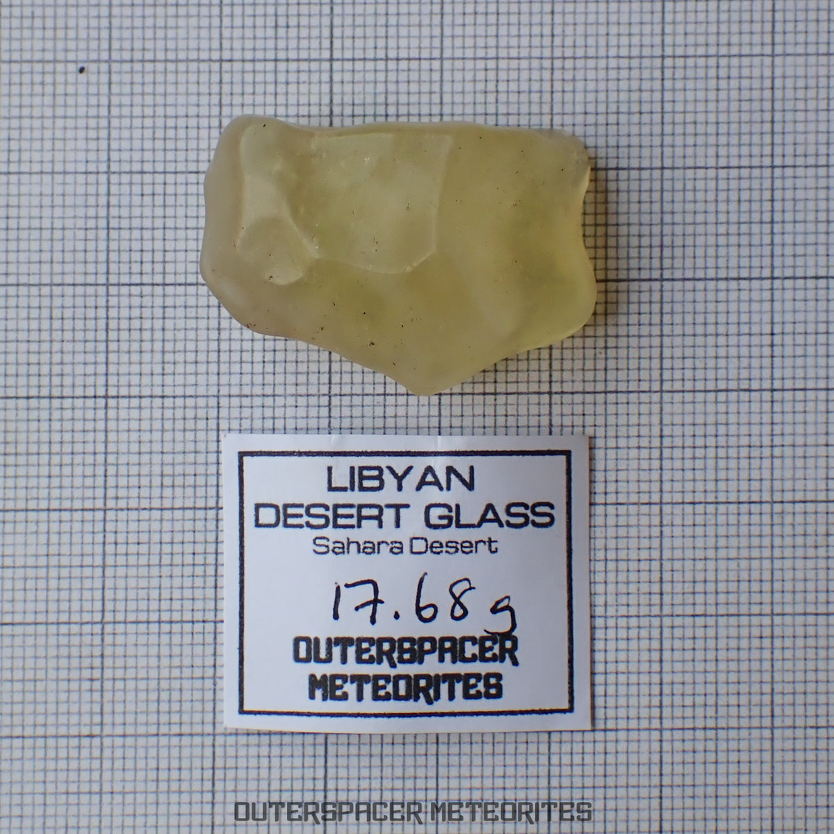 Libyan Desert Glass - Impactite - Complete Individual - 17.68g - Libya