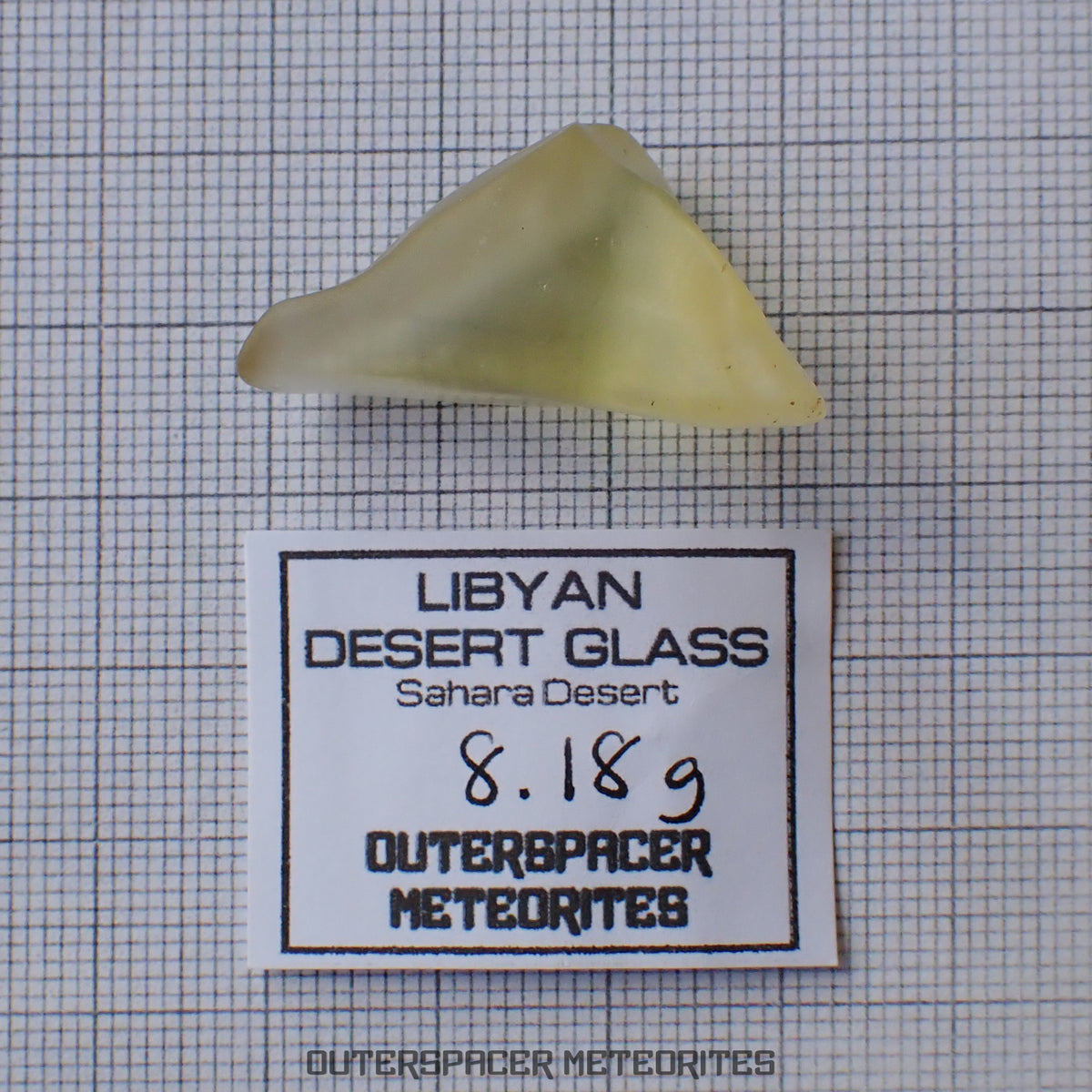 Vidrio del Desierto de Libia - Impactita - Pieza Individual Completa - 8.18g - Libia