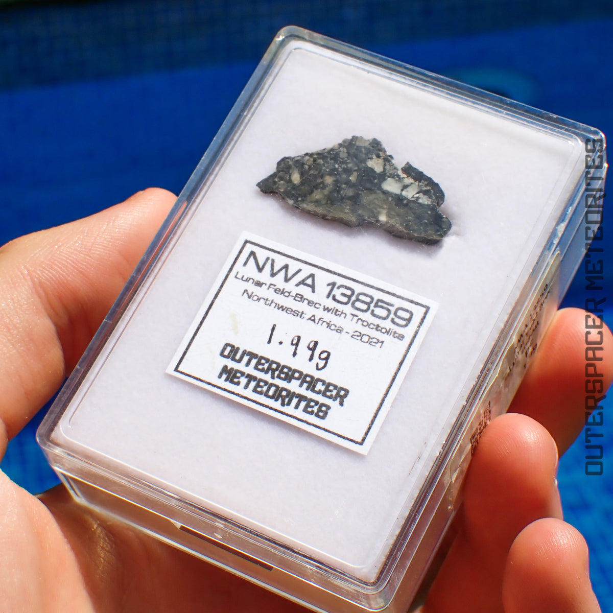 NWA 13859 - Lunar Feldspathic Breccia - End Cut - 1.99g - Northwest Africa