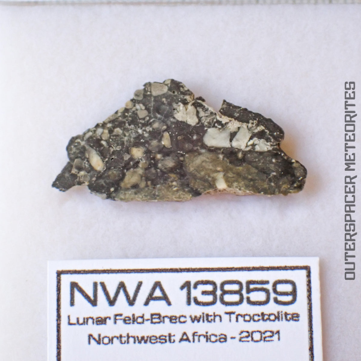 NWA 13859 - Lunar Feldspathic Breccia - End Cut - 1.99g - Northwest Africa