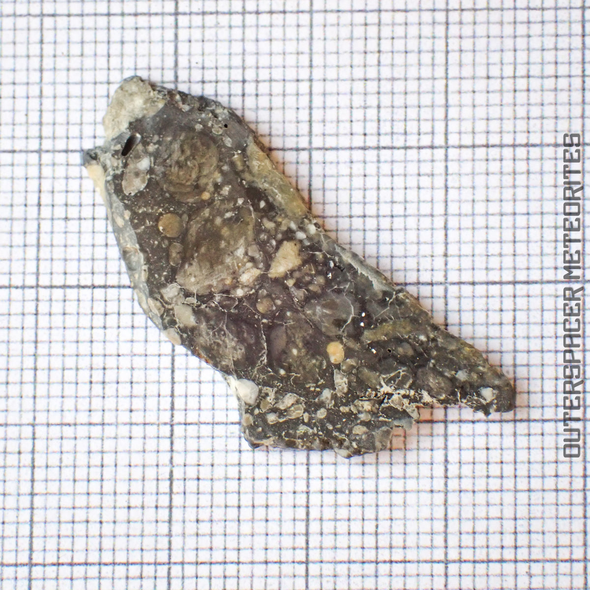 NWA 13859 - Lunar Feldspathic Breccia - Complete Slice - 2.33g - Northwest Africa
