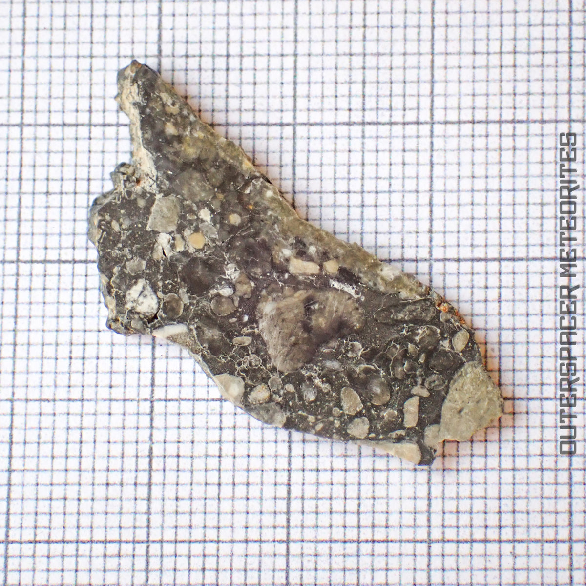 NWA 13859 - Lunar Feldspathic Breccia - Complete Slice - 2.33g - Northwest Africa