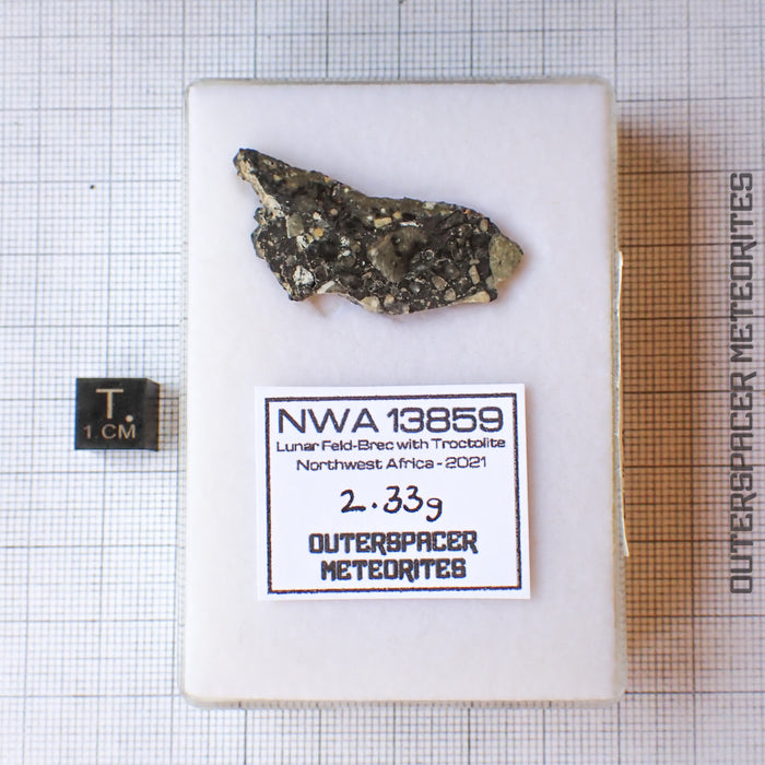 NWA 13859 - Lunar Feldspathic Breccia - Complete Slice - 2.33g - Northwest Africa