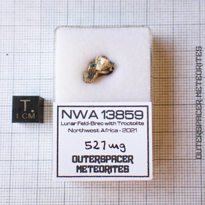 NWA 13859 - Lunar Feldspathic Breccia - Complete Individual - 0.527g - Northwest Africa