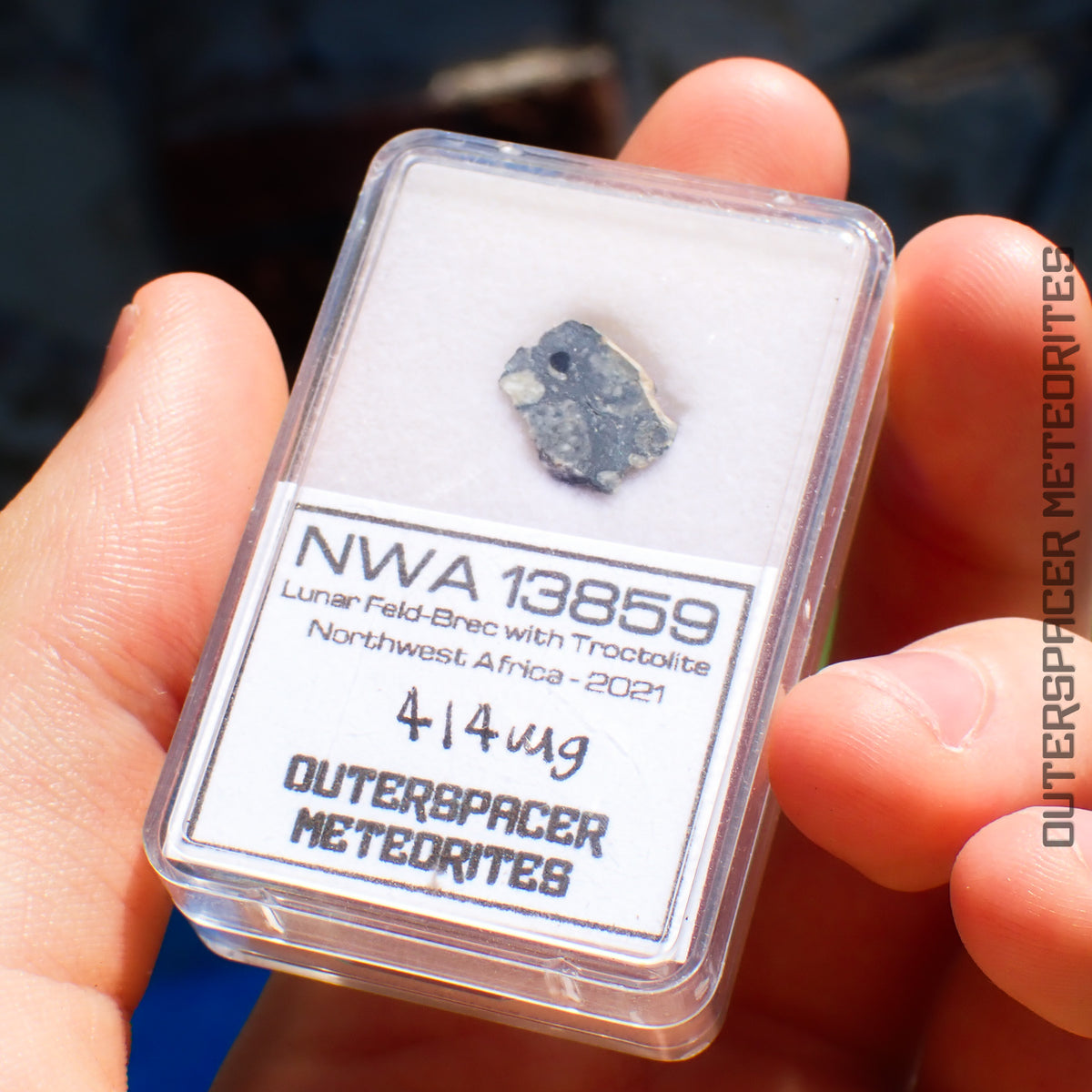 NWA 13859 - Lunar Feldspathic Breccia - Complete Slice - 0.414g - Northwest Africa