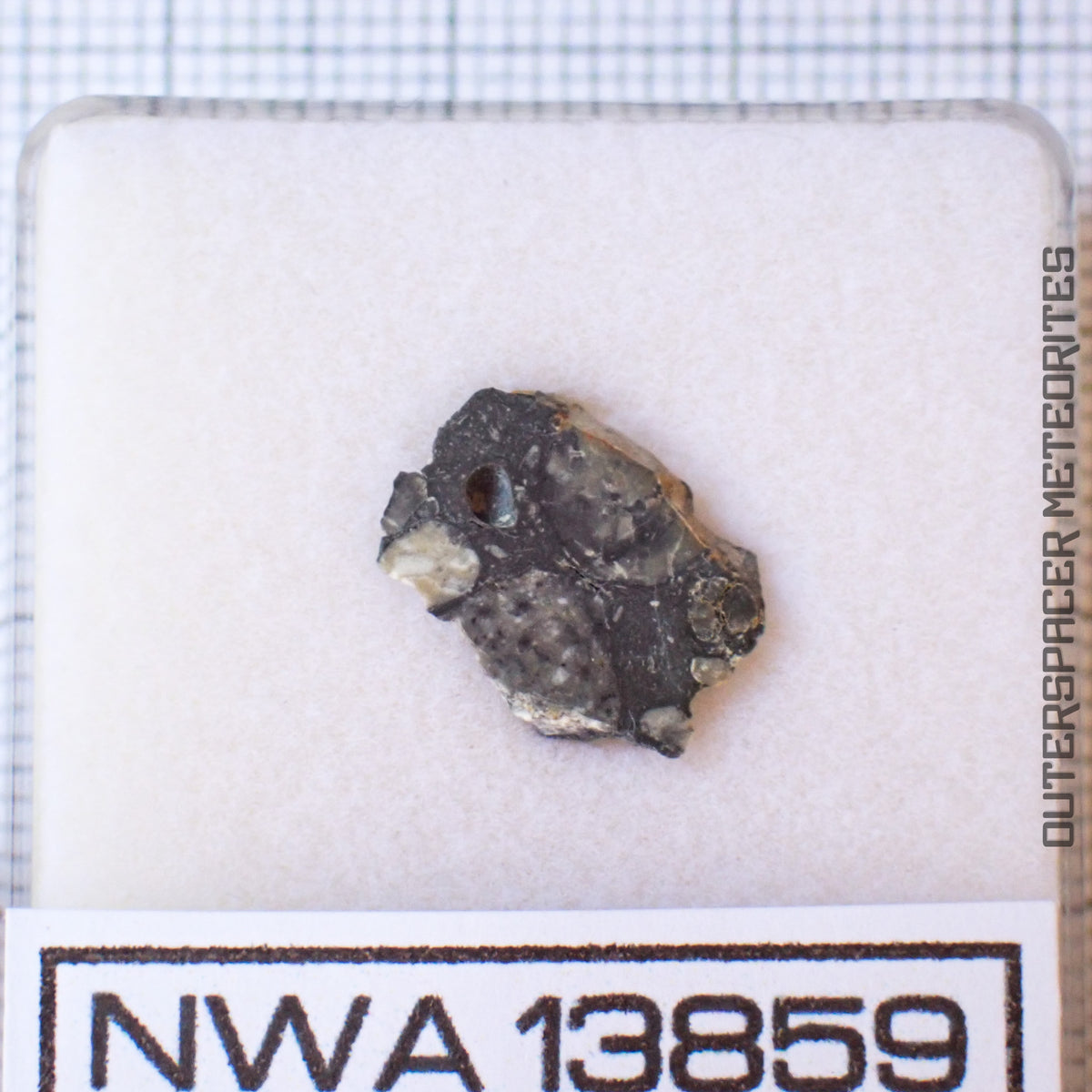 NWA 13859 - Lunar Feldspathic Breccia - Complete Slice - 0.414g - Northwest Africa