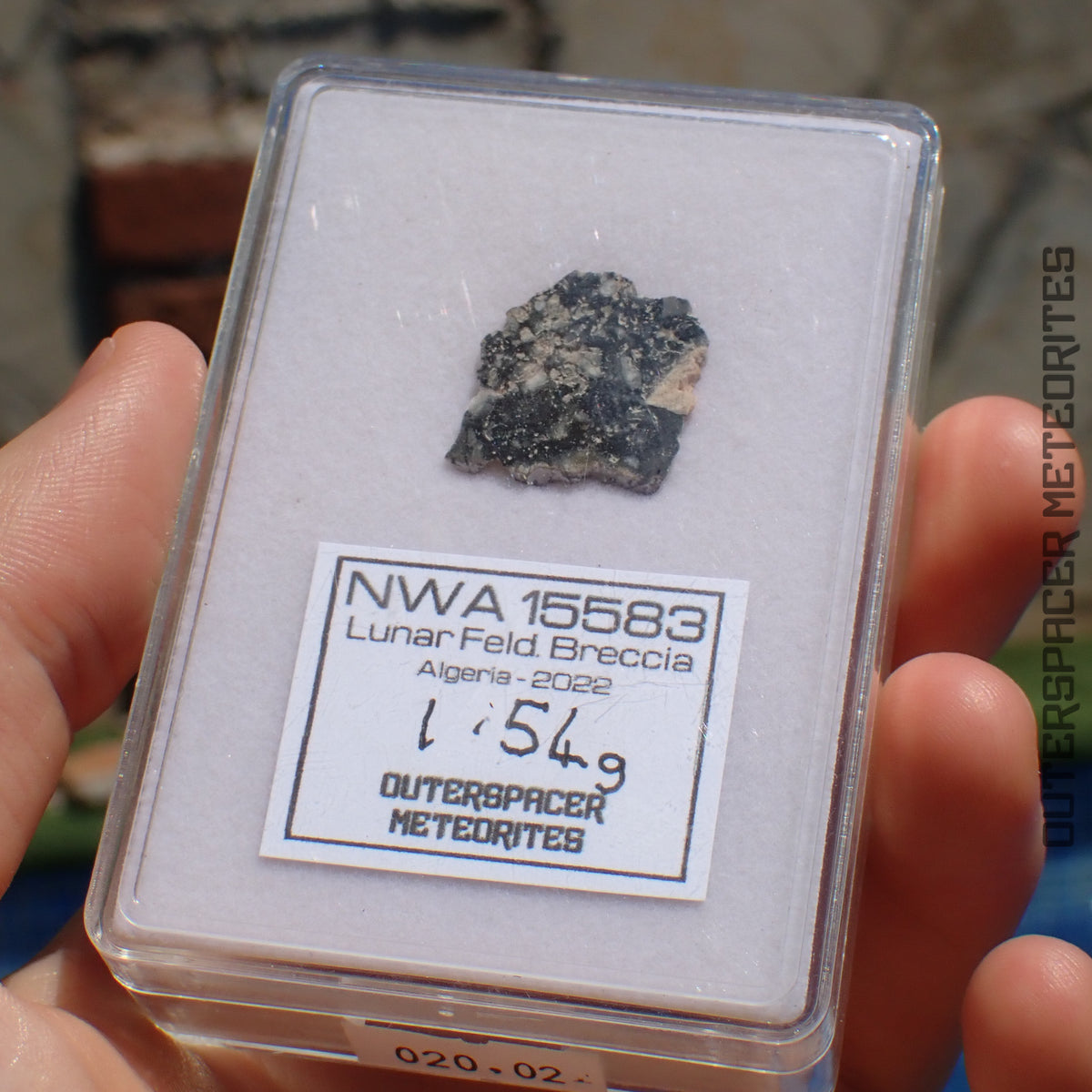 NWA 15583 - Lunar Feldspathic Breccia - Slice - 1.54g - Northwest Africa