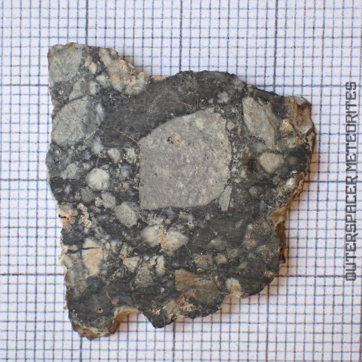 NWA 15583 - Lunar Feldspathic Breccia - Slice - 3.86g - Northwest Africa