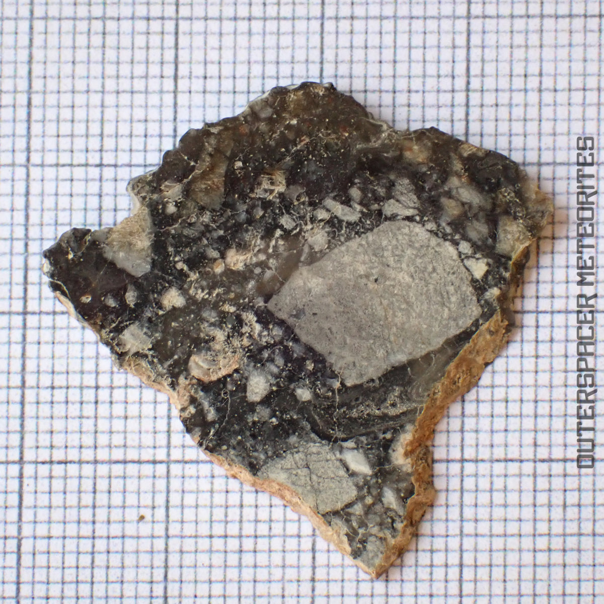 NWA 15583 - Lunar Feldspathic Breccia - Slice - 3.86g - Northwest Africa