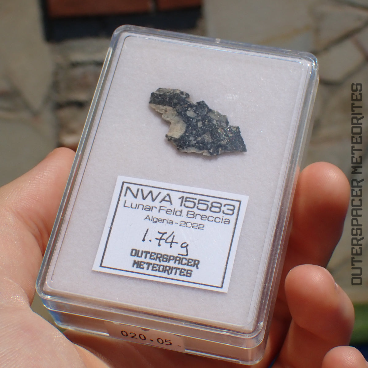 NWA 15583 - Lunar Feldspathic Breccia - Slice - 1.74g - Northwest Africa