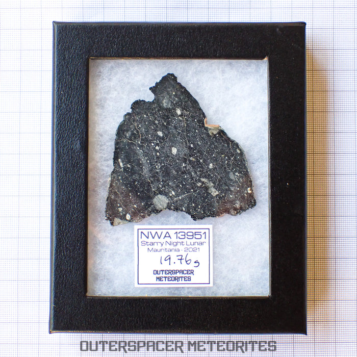 NWA 13951 (aka. Starry Night Lunar) - Lunar Feldspathic Breccia - Complete Slice - 19.76g - Mauritania