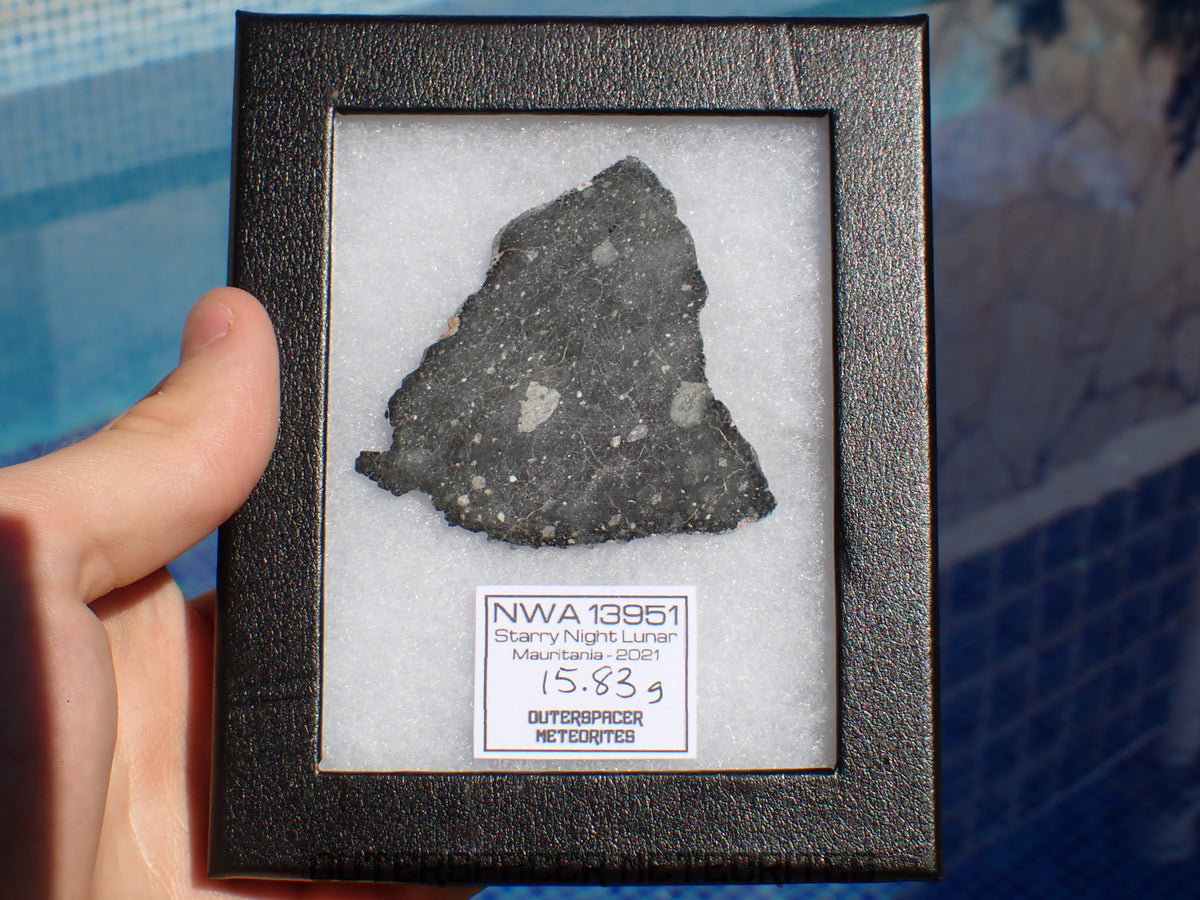 NWA 13951 (alias Starry Night Lunar) - Brèche Feldspathique Lunaire - Tranche Complète - 15,83g - Mauritanie
