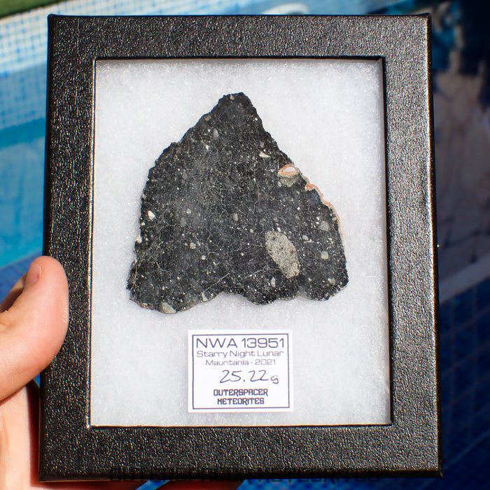 NWA 13951 (aka. Starry Night Lunar) - Lunar Feldspathic Breccia - Complete Slice - 25.22g - Mauritania