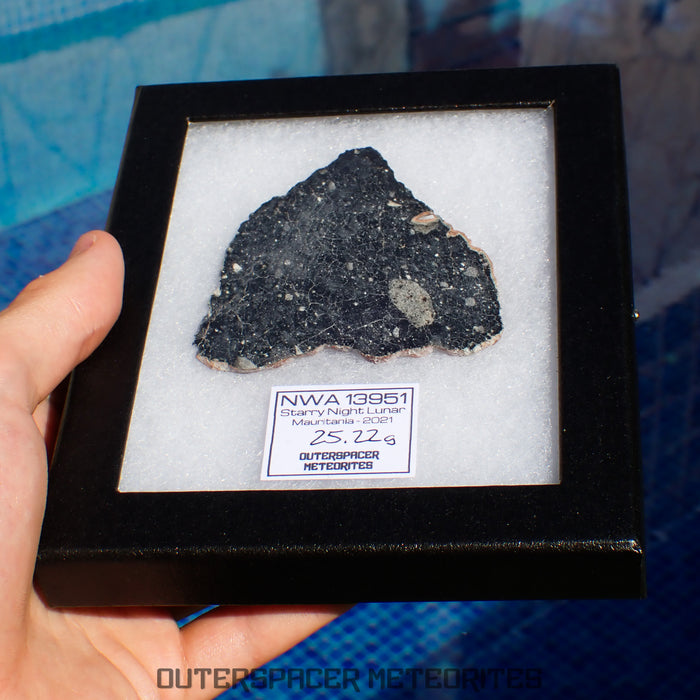 NWA 13951 (aka. Starry Night Lunar) - Lunar Feldspathic Breccia - Complete Slice - 25.22g - Mauritania