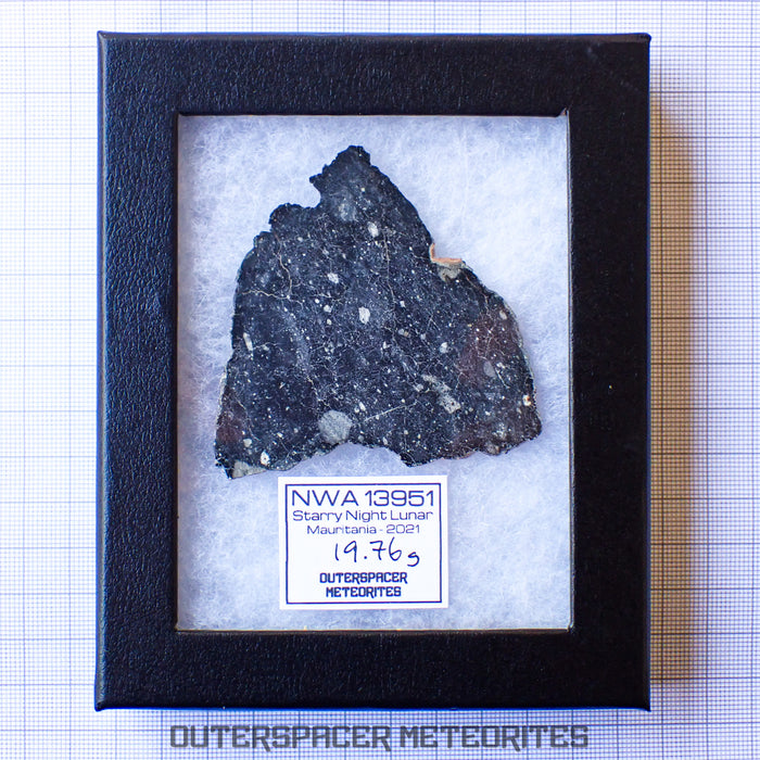 NWA 13951 (aka. Starry Night Lunar) - Lunar Feldspathic Breccia - Complete Slice - 25.22g - Mauritania