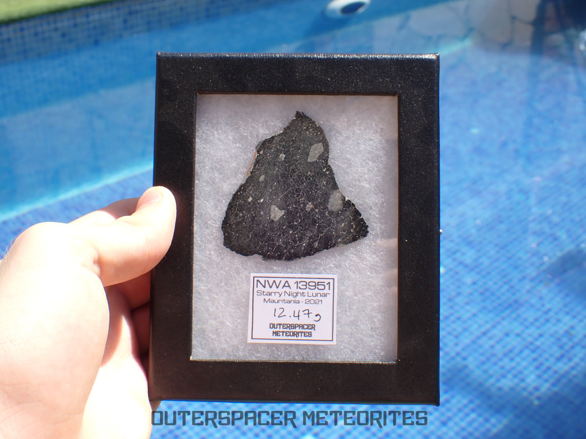 NWA 13951 (aka. Starry Night Lunar) - Lunar Feldspathic Breccia - Complete Slice - 12.47g - Mauritania