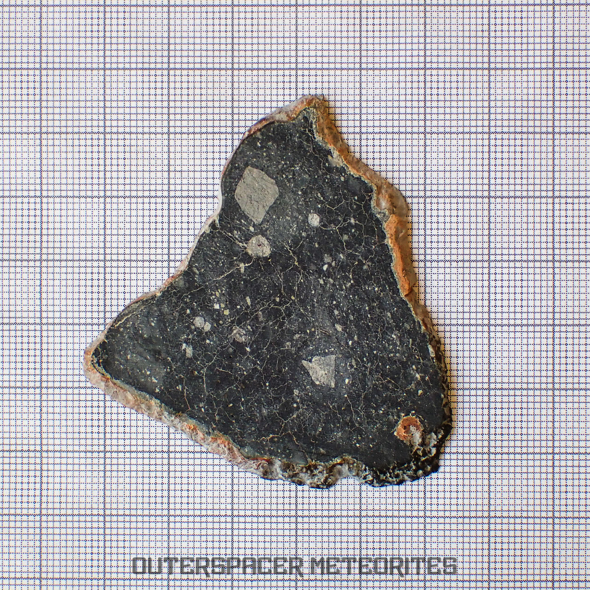 NWA 13951 (aka. Starry Night Lunar) - Lunar Feldspathic Breccia - Complete Slice - 12.47g - Mauritania