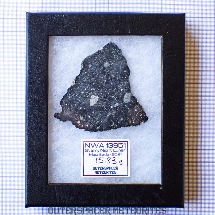 NWA 13951 (aka. Starry Night Lunar) - Lunar Feldspathic Breccia - Complete Slice - 15.83g - Mauritania