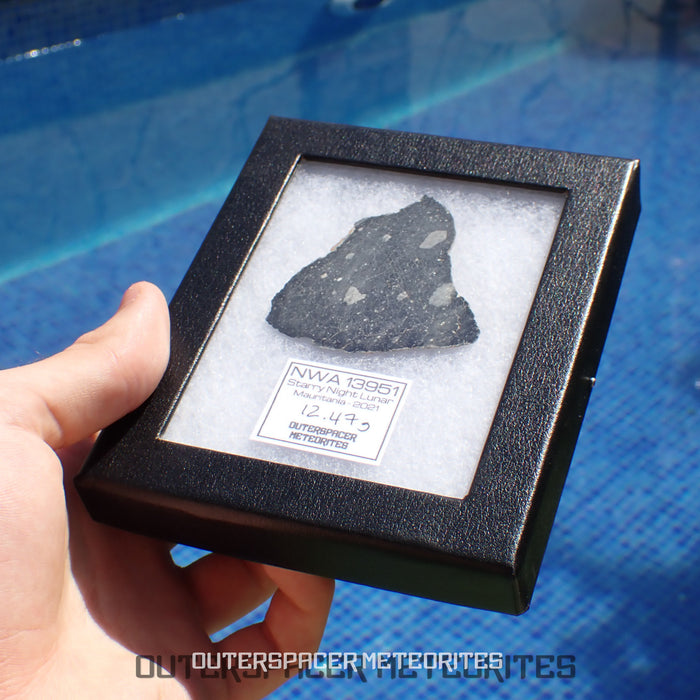 NWA 13951 (aka. Starry Night Lunar) - Lunar Feldspathic Breccia - Complete Slice - 12.47g - Mauritania