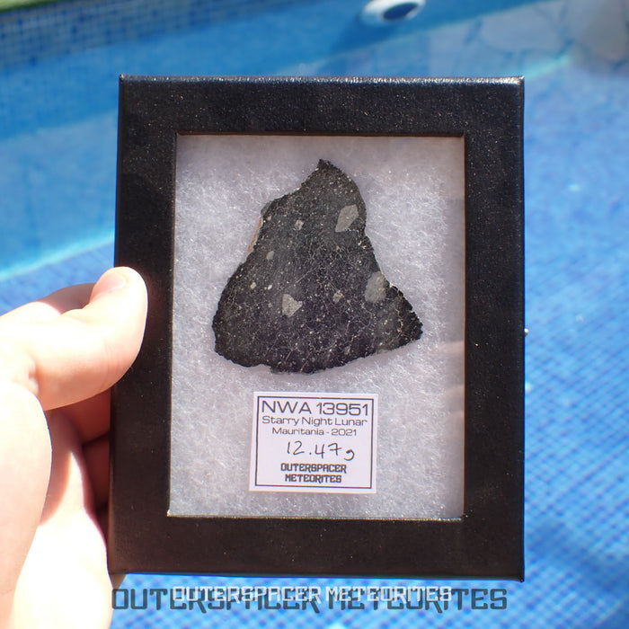 NWA 13951 (aka. Starry Night Lunar) - Lunar Feldspathic Breccia - Complete Slice - 12.47g - Mauritania