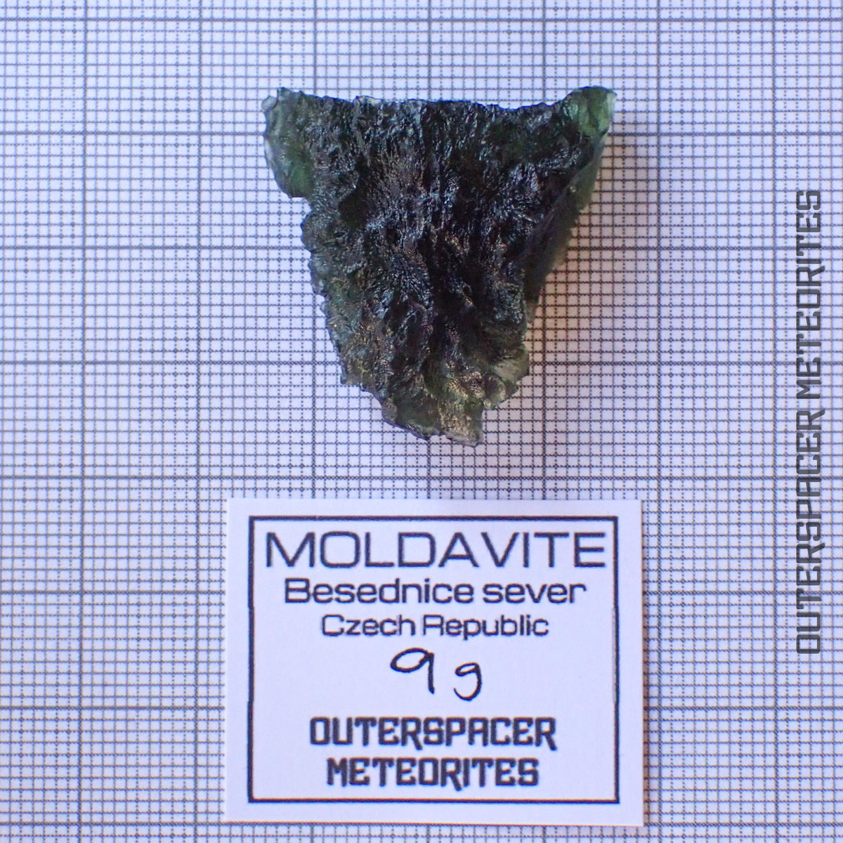 Moldavita - Tectita - Pieza individual completa - 9g - República Checa (Besednice sever)