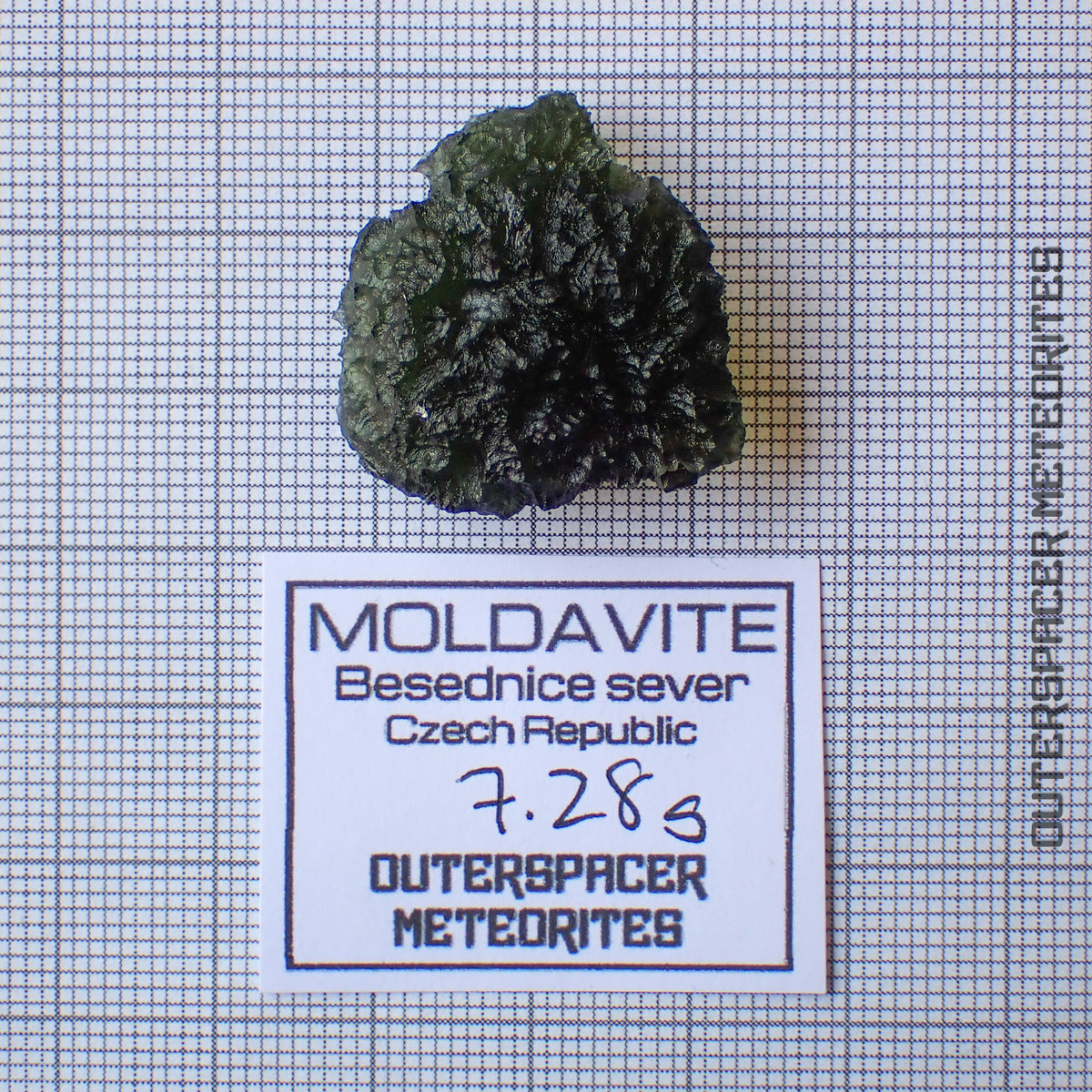 Moldavite - Tektite - Complete Individual - 7.28g - Czechia (Besednice sever)