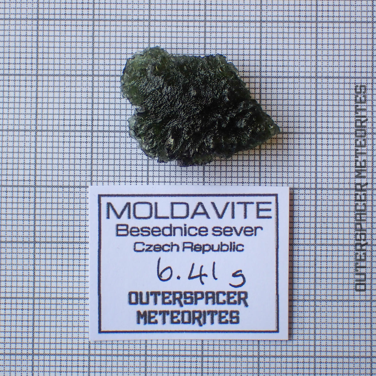 Moldavite - Tectite - Individu complet - 6.41g - Tchéquie (Besednice sever)
