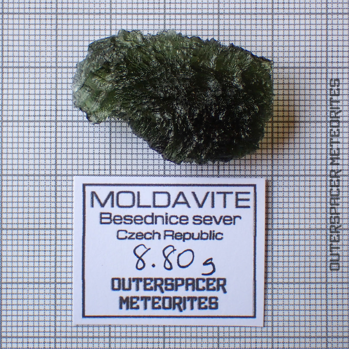 Moldavite - Tektite - Complete Individual - 8.8g - Czechia (Besednice sever)