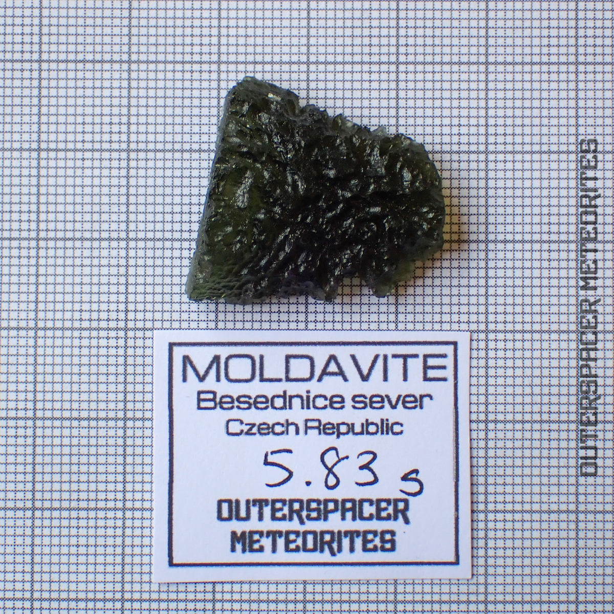 Moldavite - Tectite - Individu complet - 5.83g - République tchèque (Besednice sever)