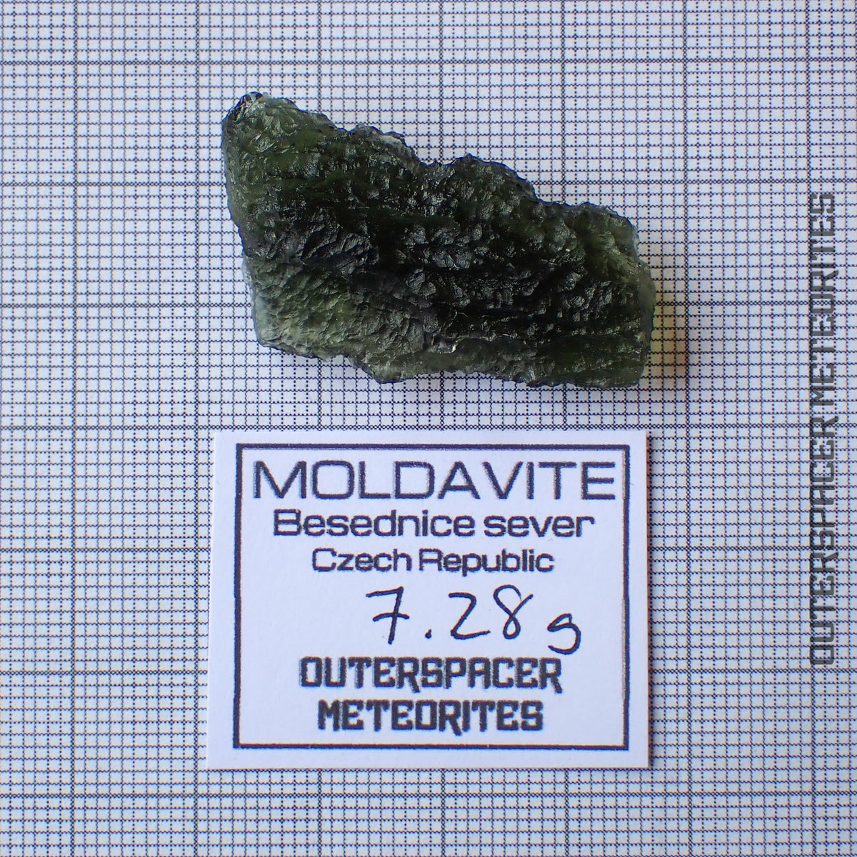Moldavite - Tektite - Complete Individual - 6.42g - Czechia (Besednice sever)