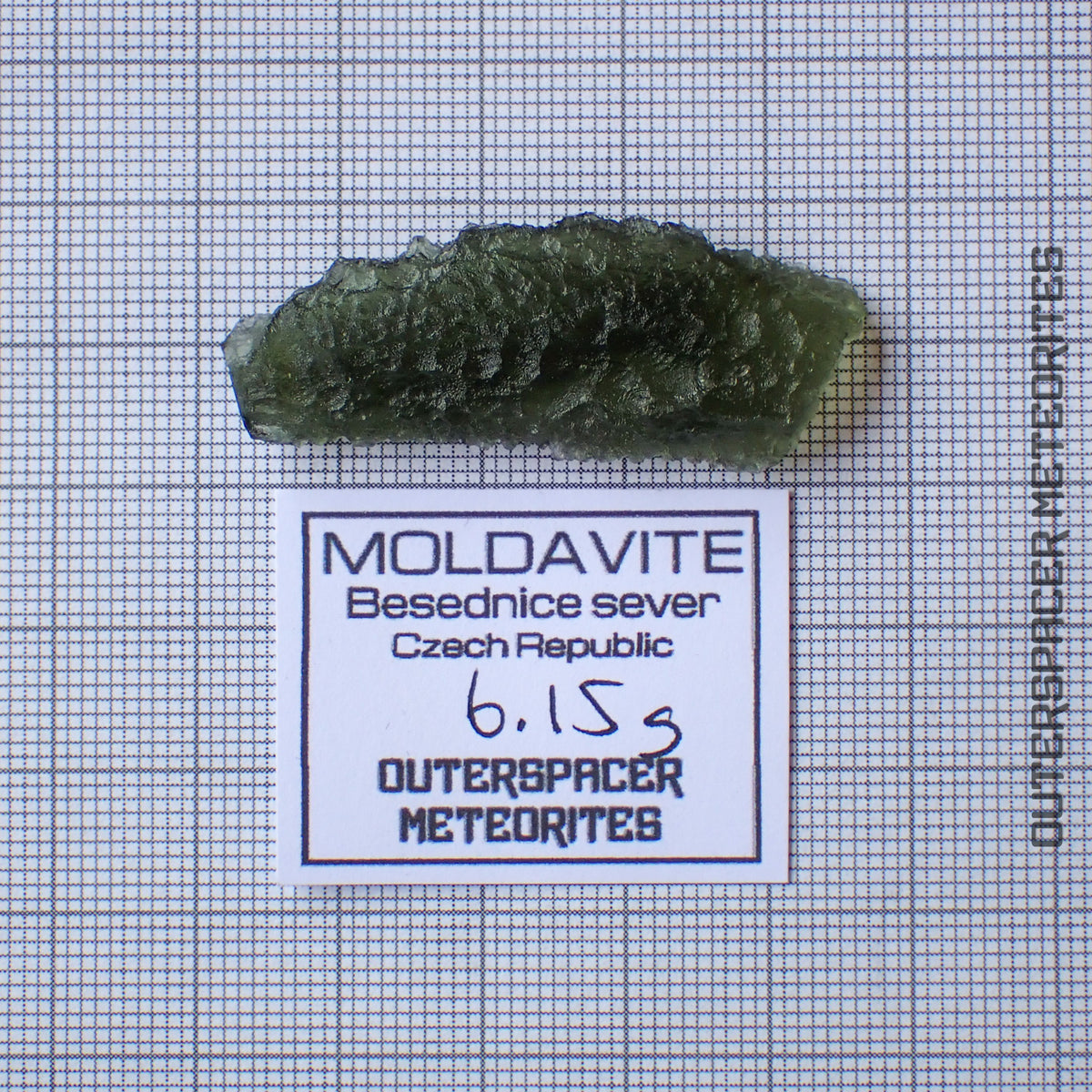 Moldavita - Tectita - Individual completo - 6.15g - República Checa (Besednice sever)