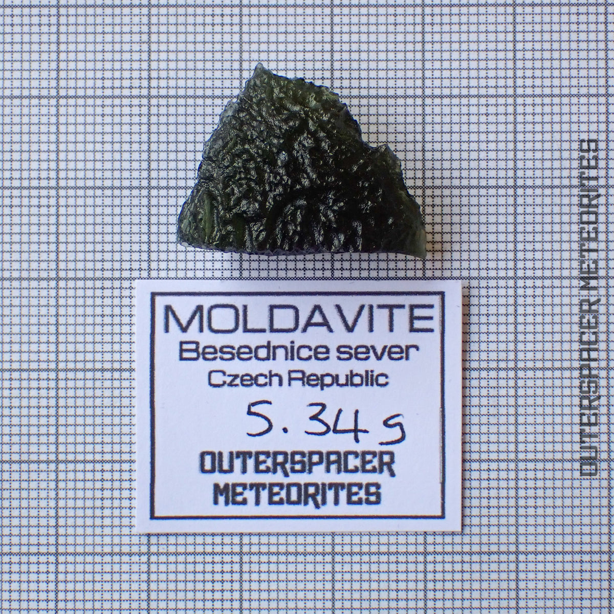 Moldavite - Tectite - Spécimen complet - 5,34g - Tchéquie (Besednice sever)