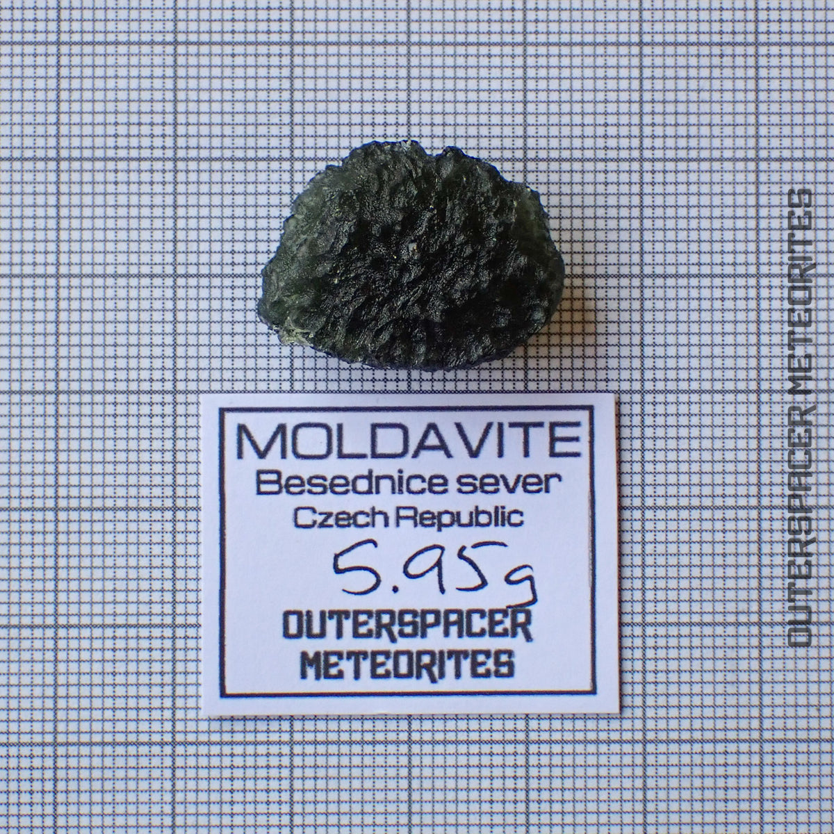 MOLDAVITE - TECTITE - PIECE COMPLÈTE - 5.95g - RÉPUBLIQUE TCHÈQUE (Besednice sever)
