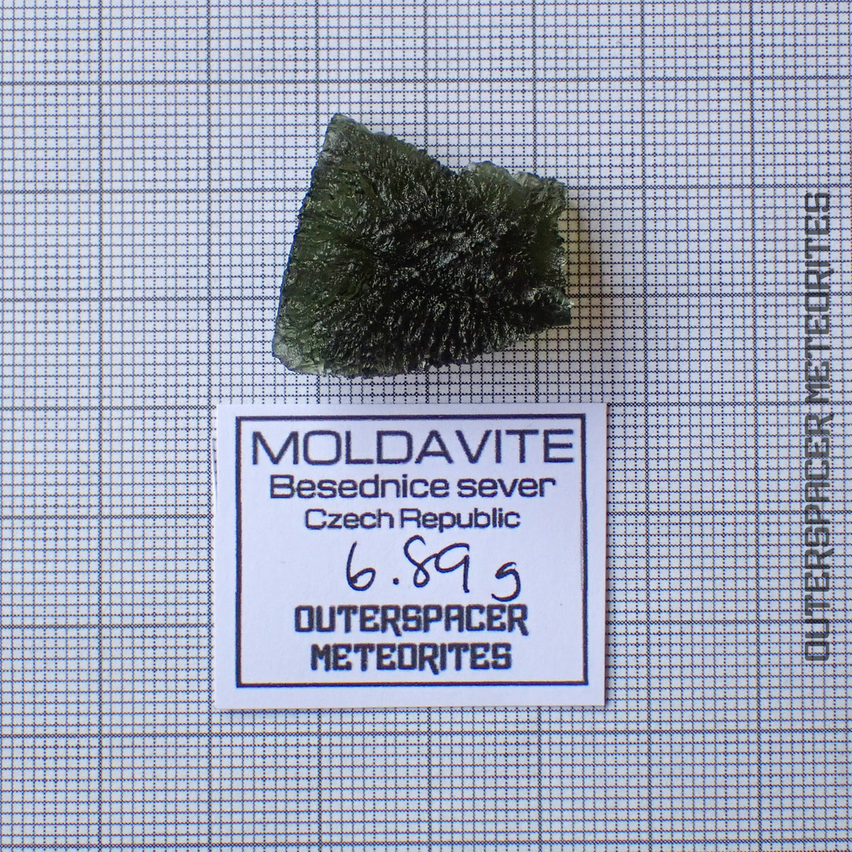 Moldavite - Tektite - Complete Individual - 6.89g - Czechia (Besednice sever)