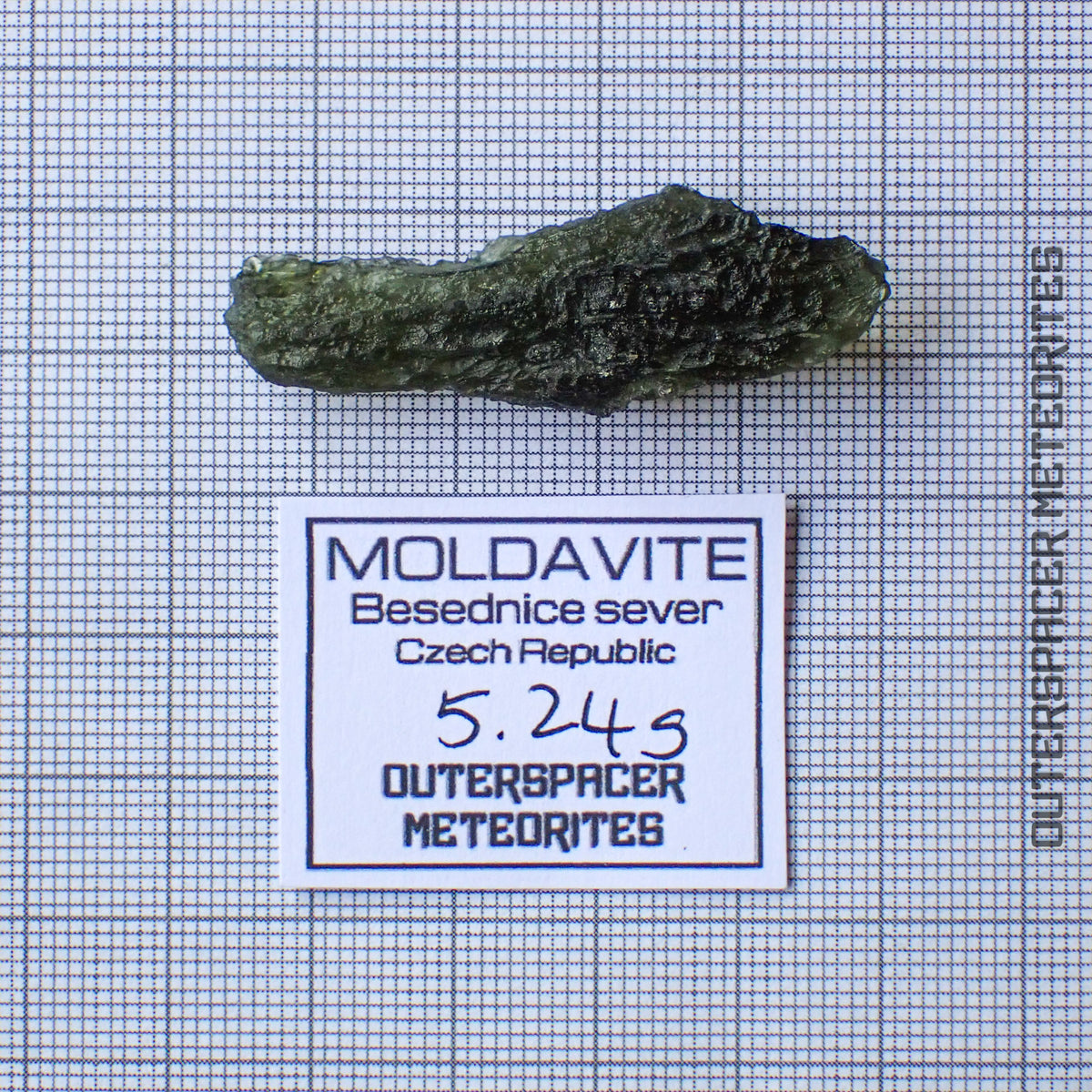 Moldavite - Tectite - Individu complet - 5,24g - Tchéquie (Besednice sever)