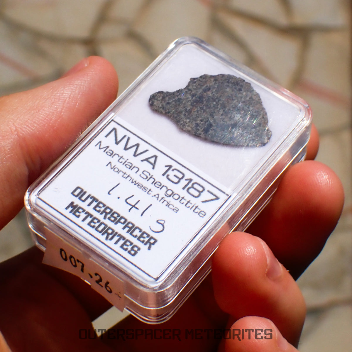 NWA 13187 - Martian Shergottite (Diabasic) - Complete Slice - 1.41g - Northwest Africa