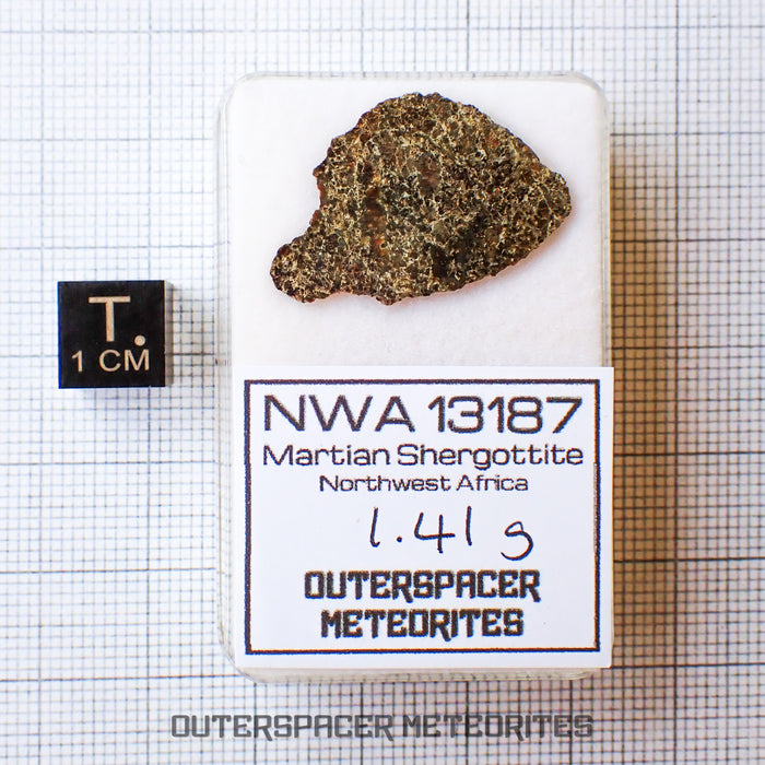 NWA 13187 - Martian Shergottite (Diabasic) - Complete Slice - 1.41g - Northwest Africa