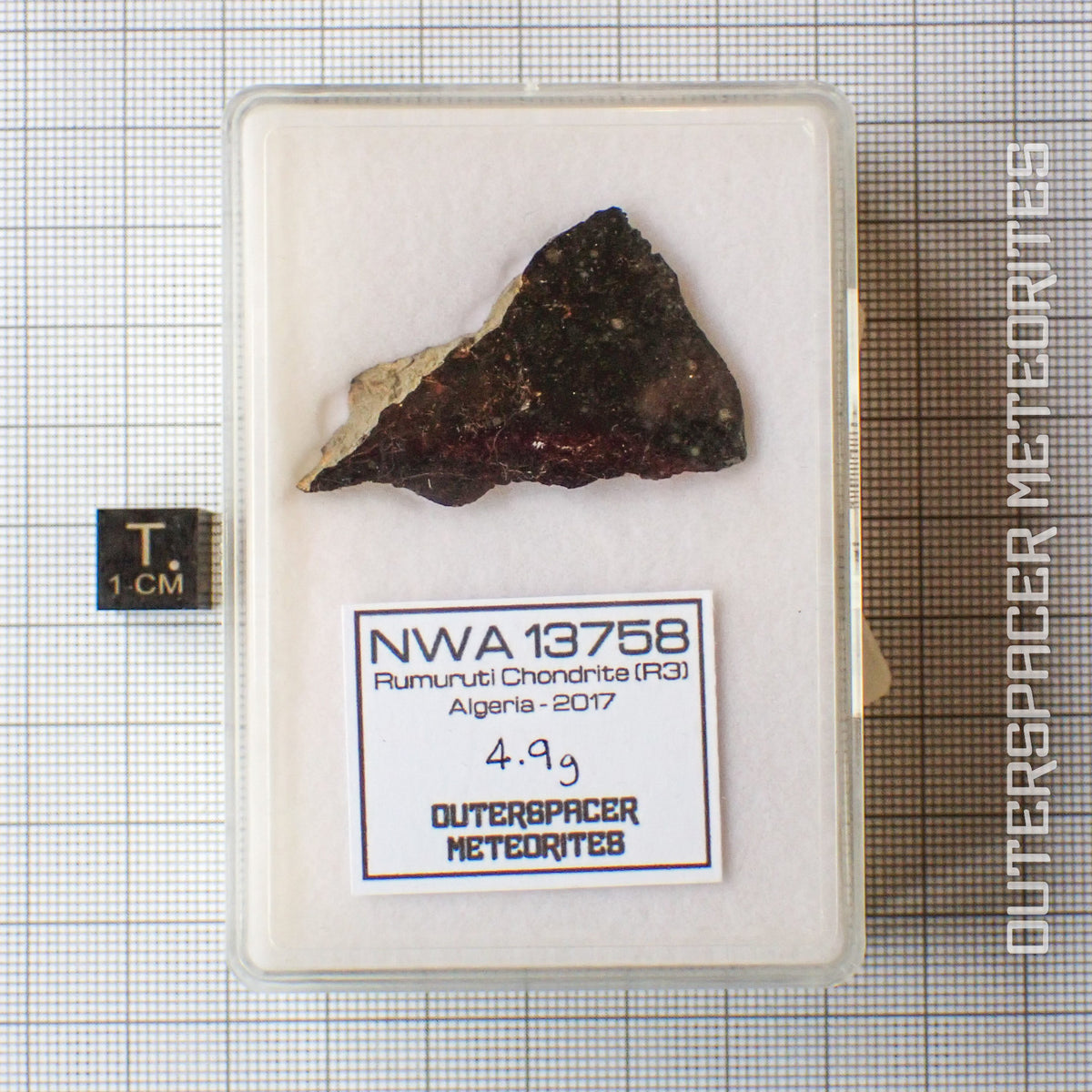 NWA 13758 - Condrita R3 (Rumuruti) - Lámina - 4,9 g - Argelia