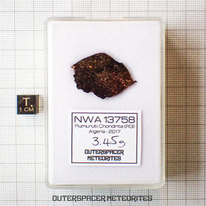NWA 13758 - R3 Chondrite (Rumuruti) - Slice - 3.45g - Algeria